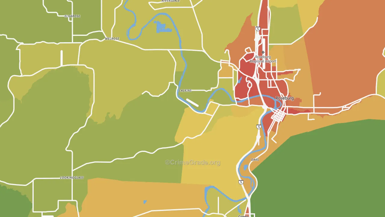 97471, OR Map of Drug-Related Crime Rates