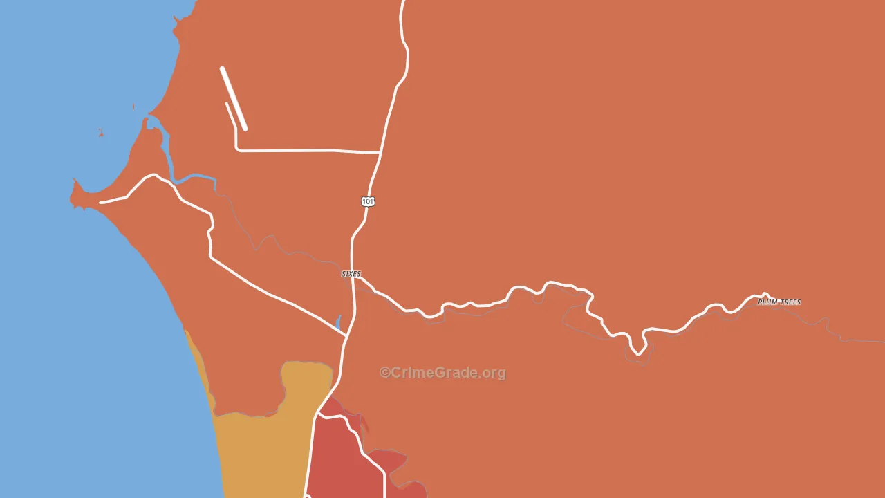 97476, OR Map of Drug-Related Crime Rates