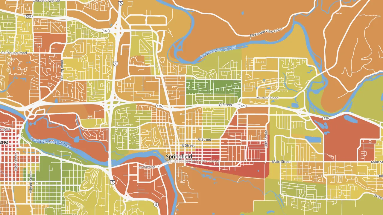 97477, OR Map of Drug-Related Crime Rates