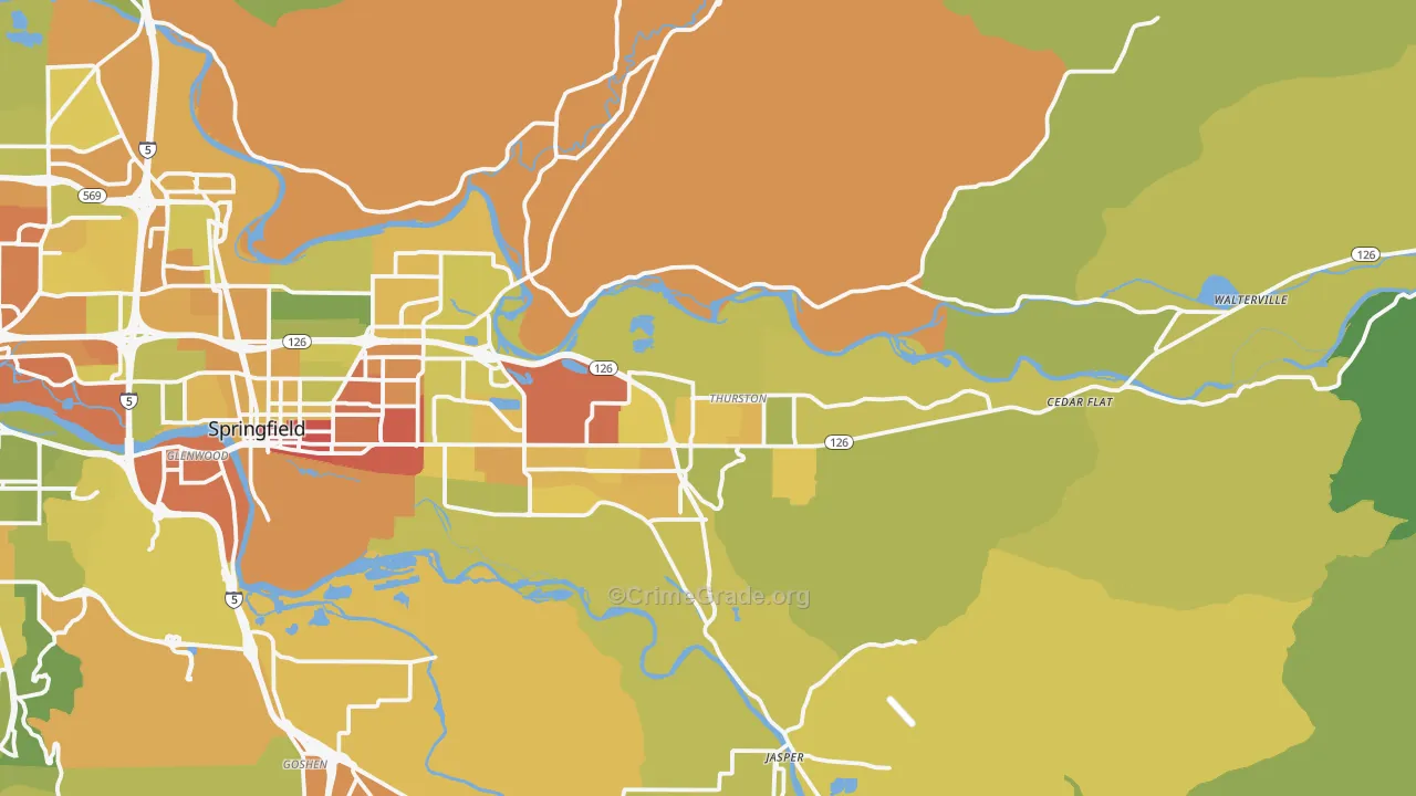 97478, OR Map of Drug-Related Crime Rates