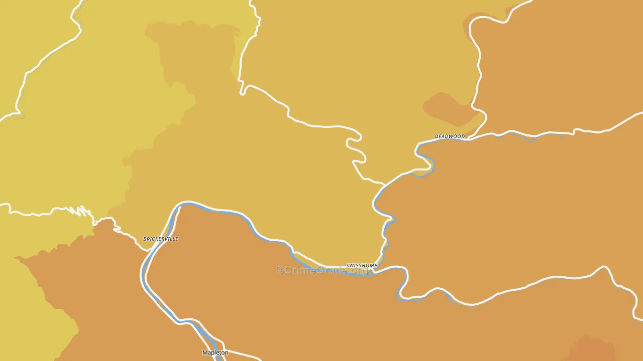 97480, OR Map of Drug-Related Crime Rates