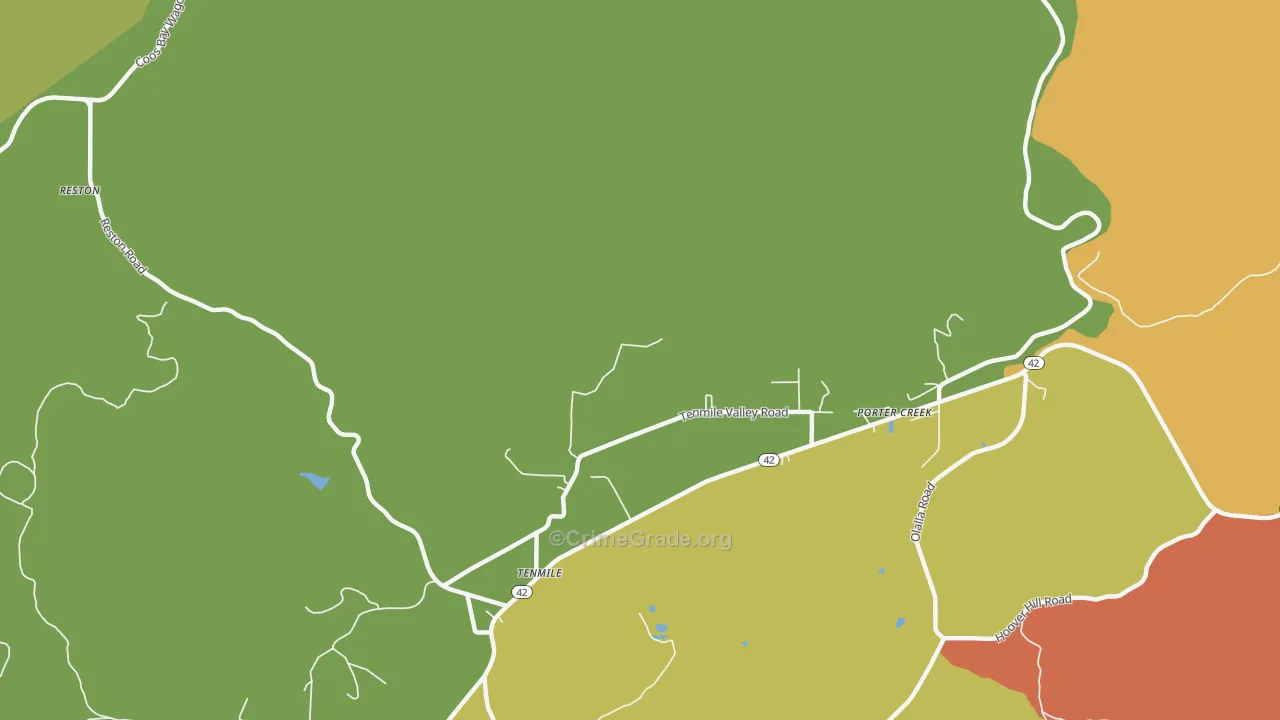 97481, OR Map of Drug-Related Crime Rates