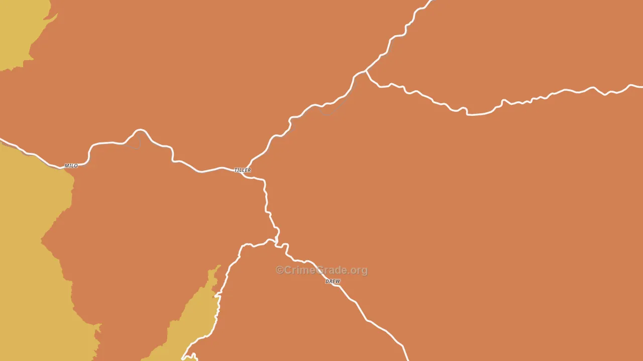97484, OR Map of Drug-Related Crime Rates