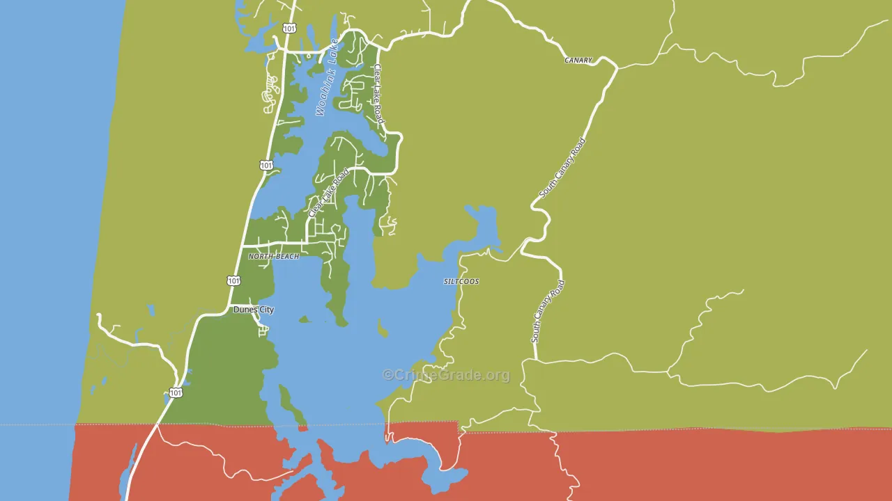 97493, OR Map of Drug-Related Crime Rates