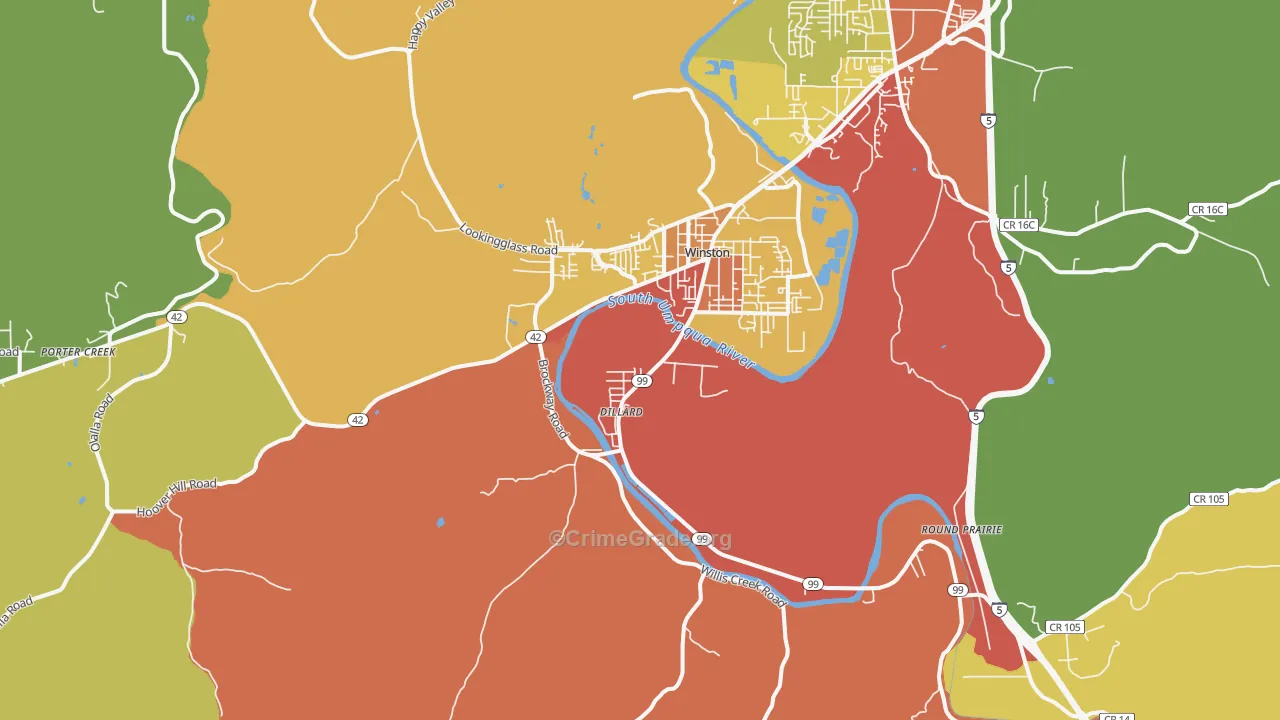 97496, OR Map of Drug-Related Crime Rates
