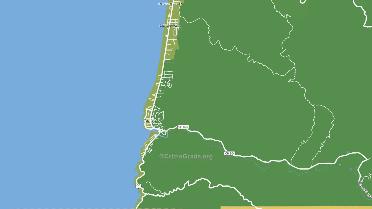 97498, OR Map of Drug-Related Crime Rates