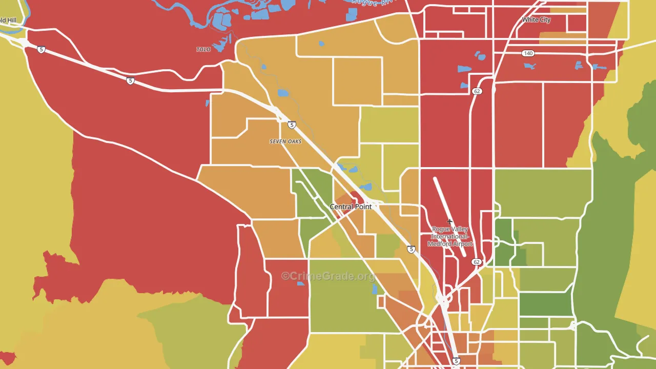 97502, OR Map of Drug-Related Crime Rates