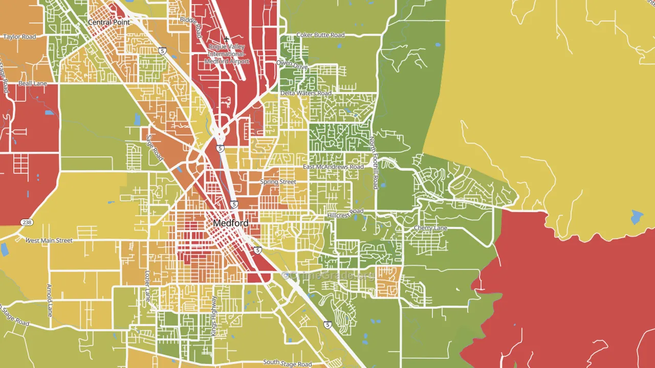 97504, OR Map of Drug-Related Crime Rates