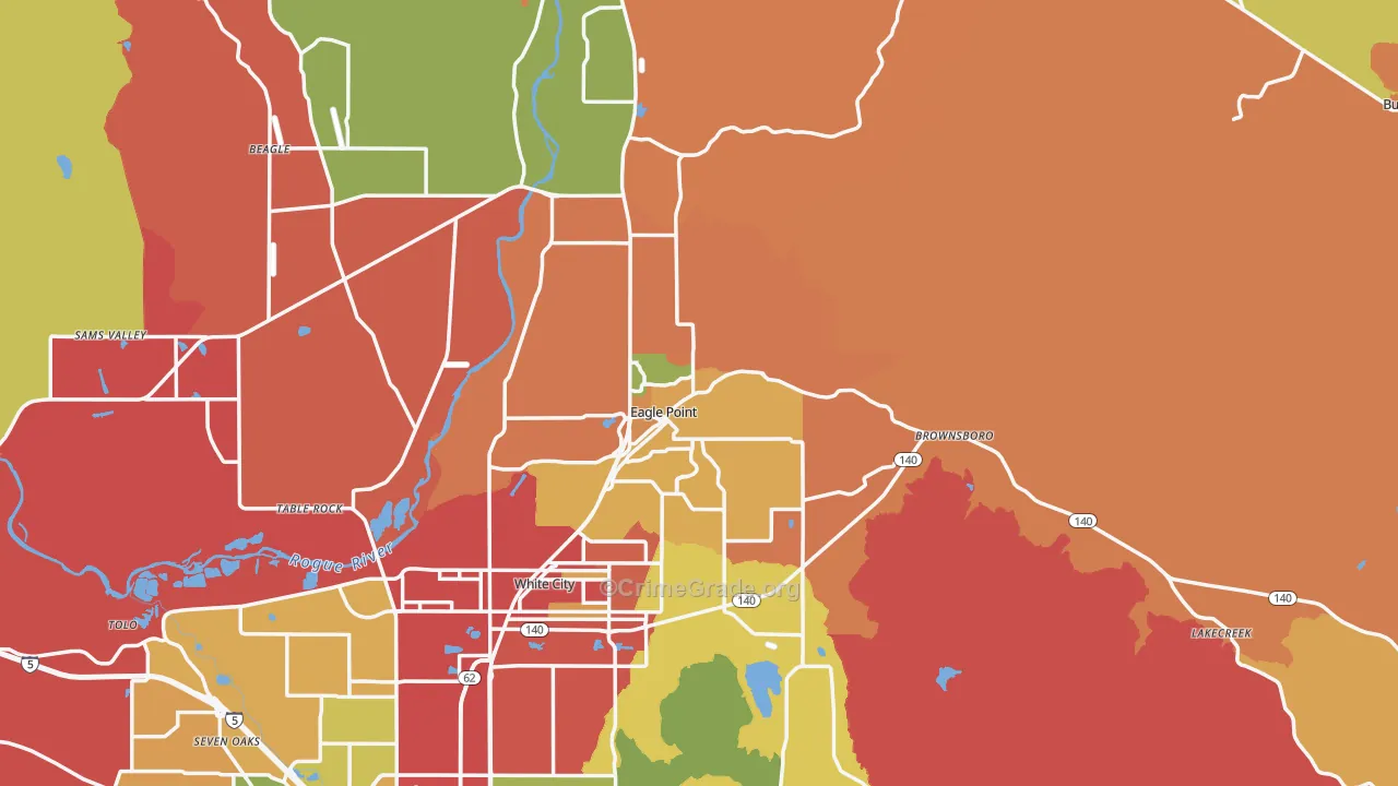 97524, OR Map of Drug-Related Crime Rates
