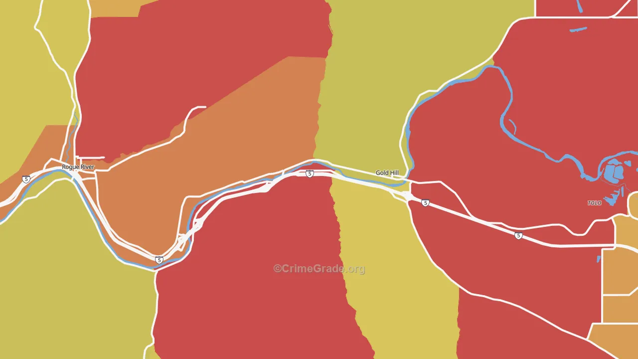 97525, OR Map of Drug-Related Crime Rates