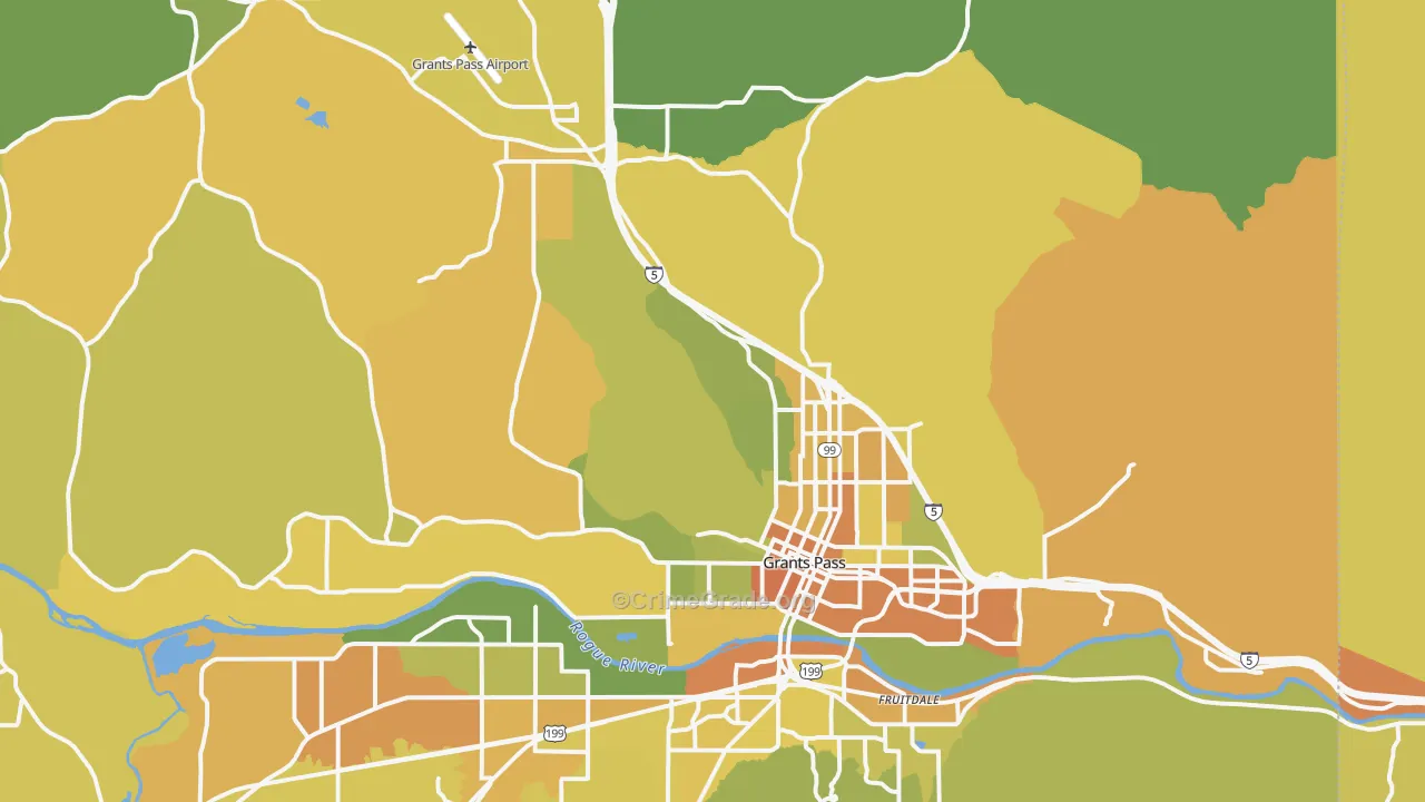 97526, OR Map of Drug-Related Crime Rates