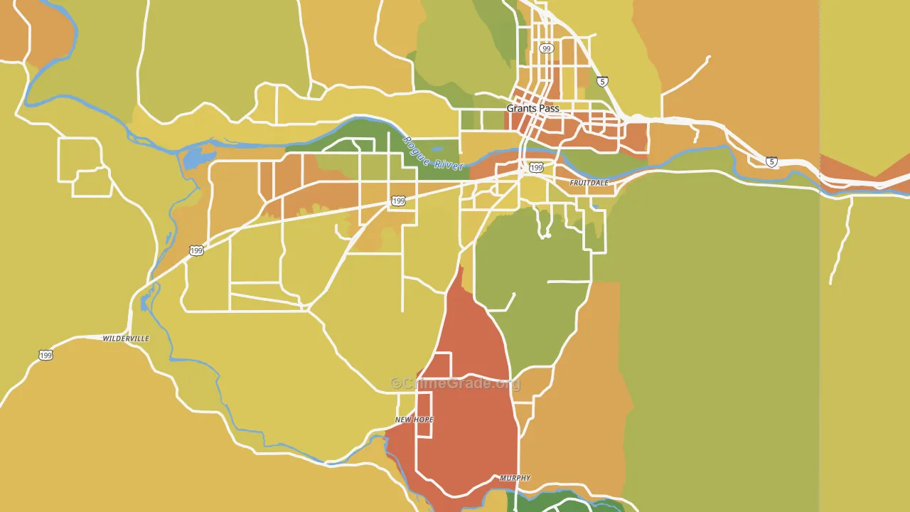 97527, OR Map of Drug-Related Crime Rates