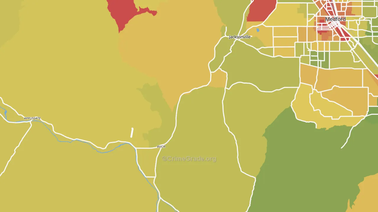 97530, OR Map of Drug-Related Crime Rates