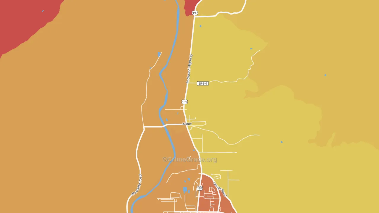97531, OR Map of Drug-Related Crime Rates