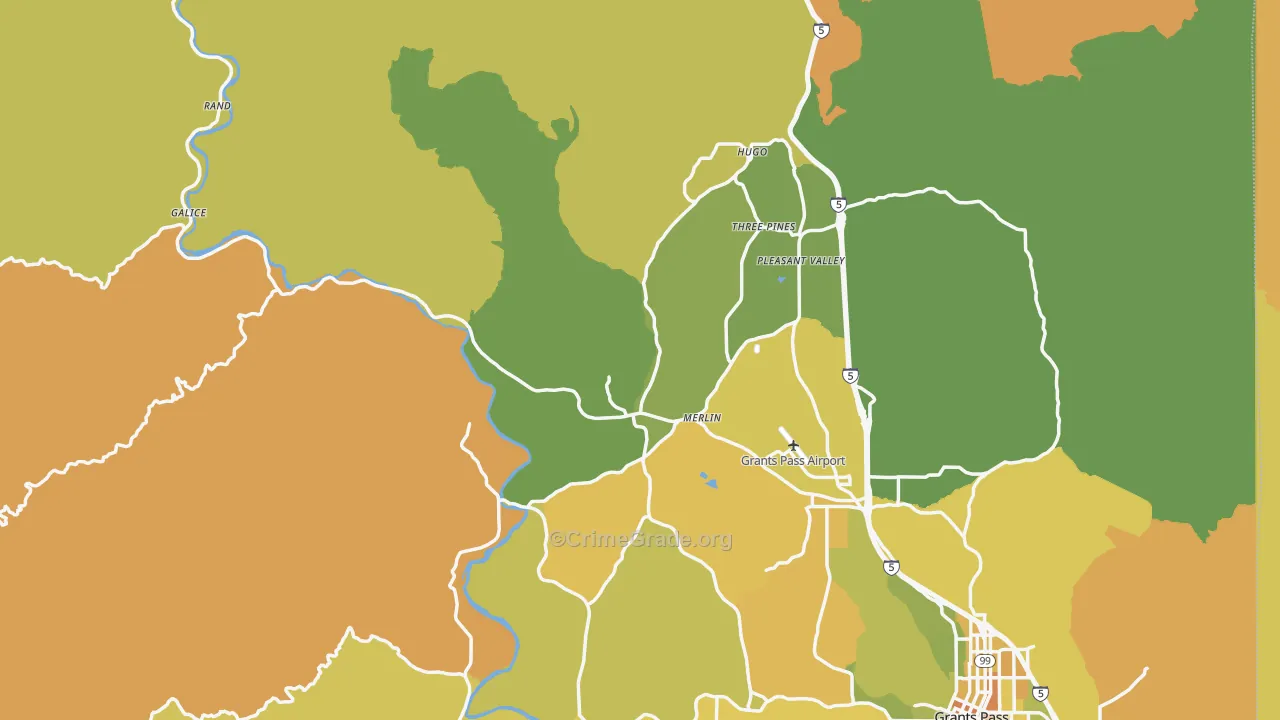 97532, OR Map of Drug-Related Crime Rates