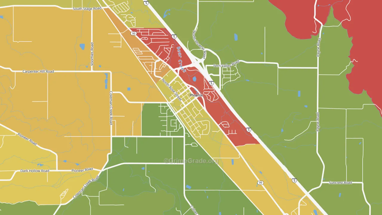 97535, OR Map of Drug-Related Crime Rates