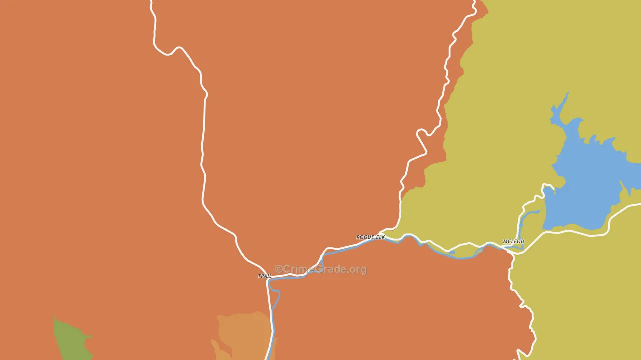 97541, OR Map of Drug-Related Crime Rates