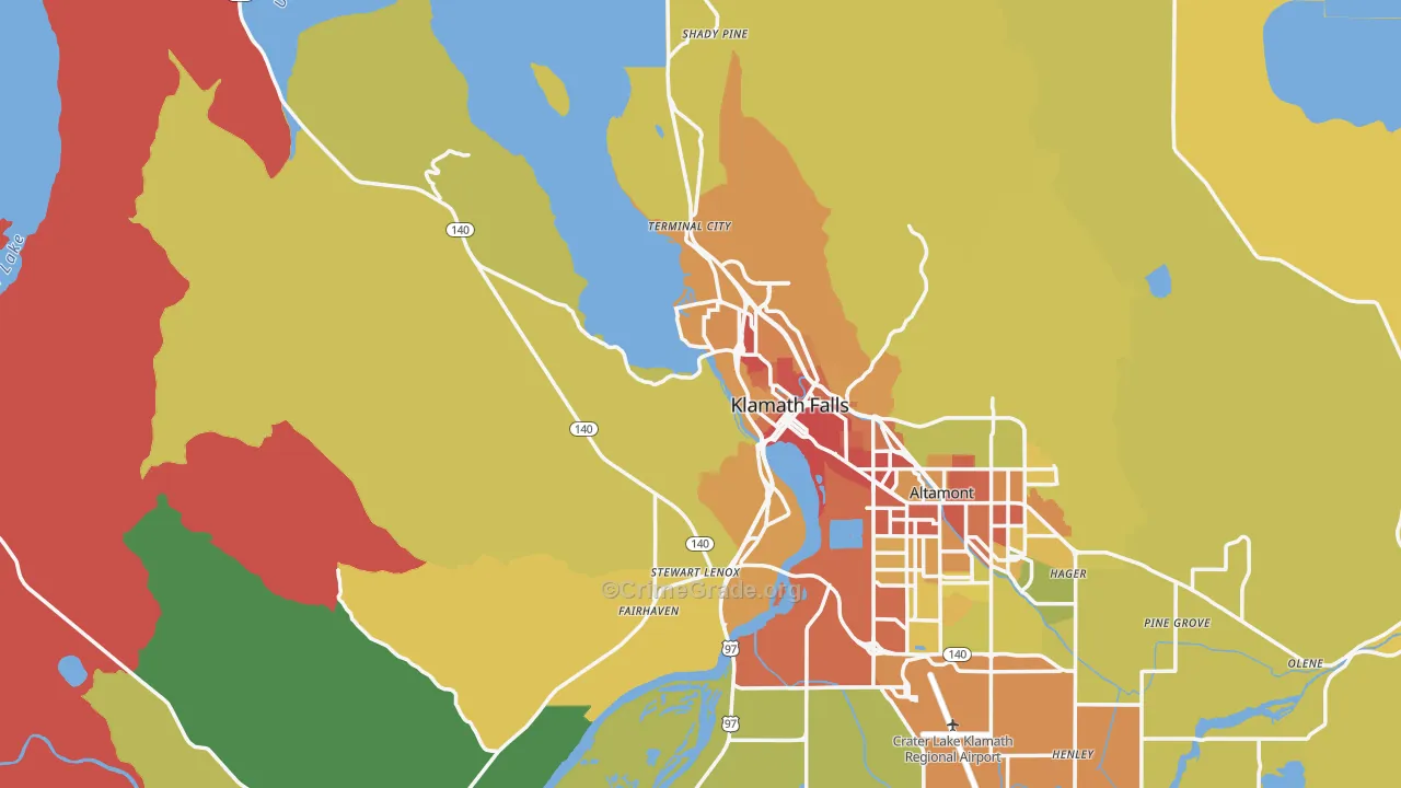 97601, OR Map of Drug-Related Crime Rates