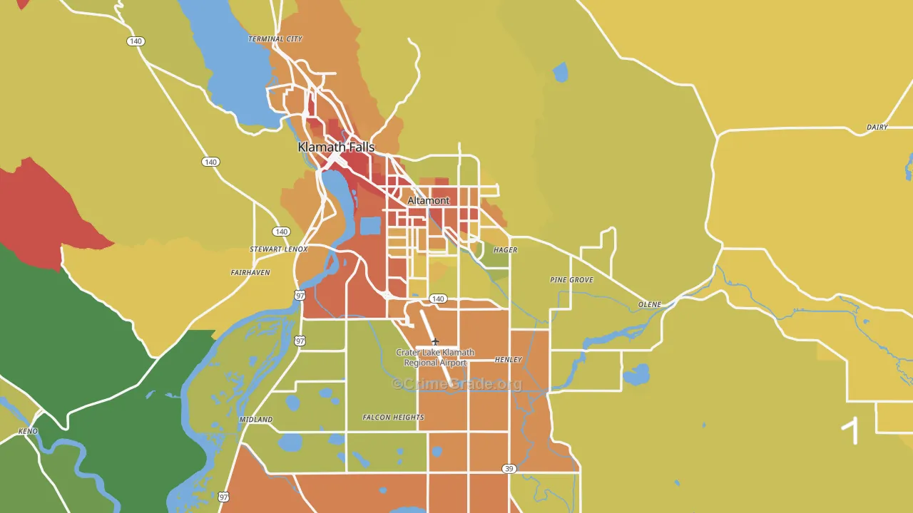97603, OR Map of Drug-Related Crime Rates