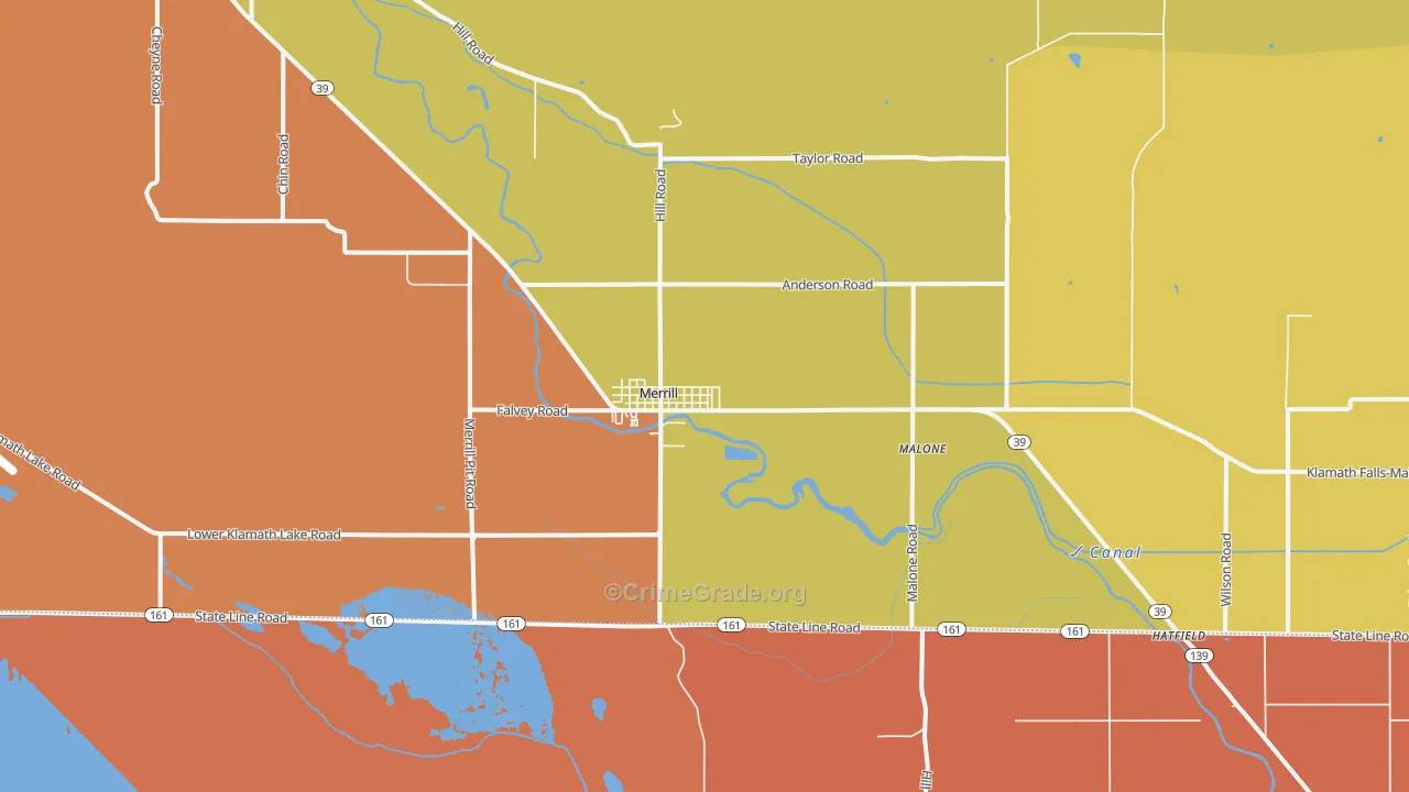 97633, OR Map of Drug-Related Crime Rates