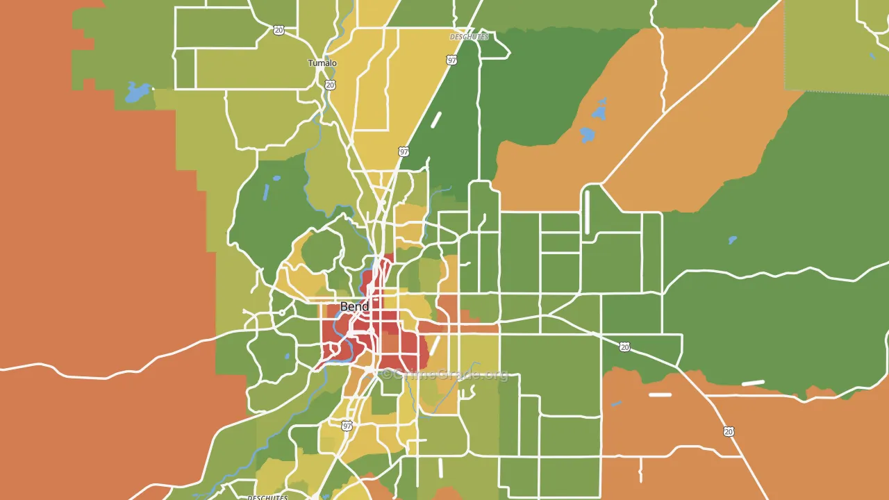 97701, OR Map of Drug-Related Crime Rates