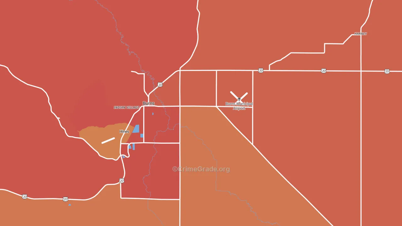 97720, OR Map of Drug-Related Crime Rates
