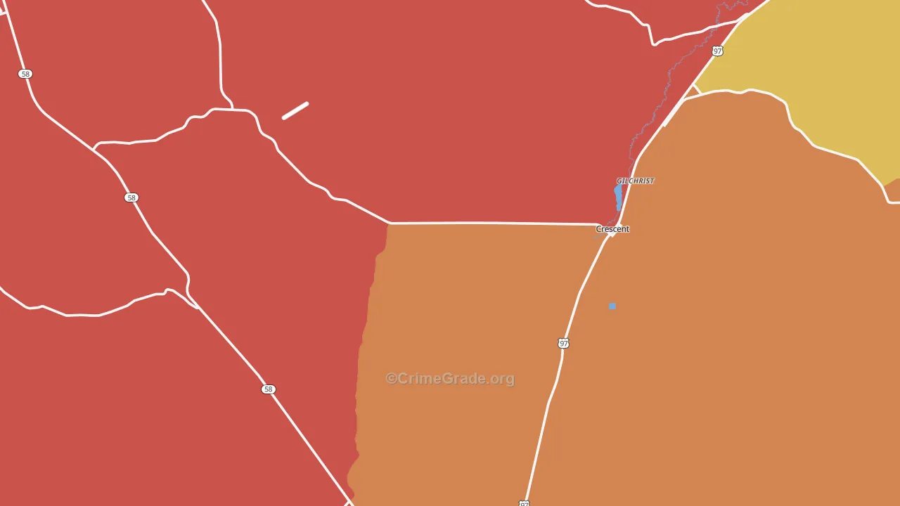 97733, OR Map of Drug-Related Crime Rates