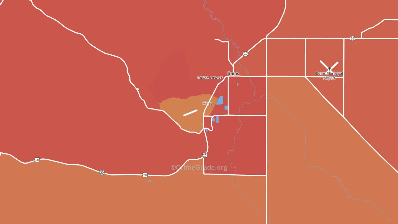 97738, OR Map of Drug-Related Crime Rates