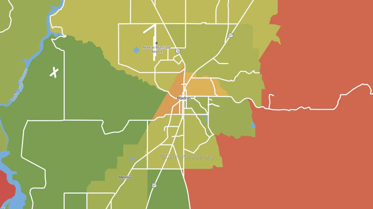 97741, OR Map of Drug-Related Crime Rates
