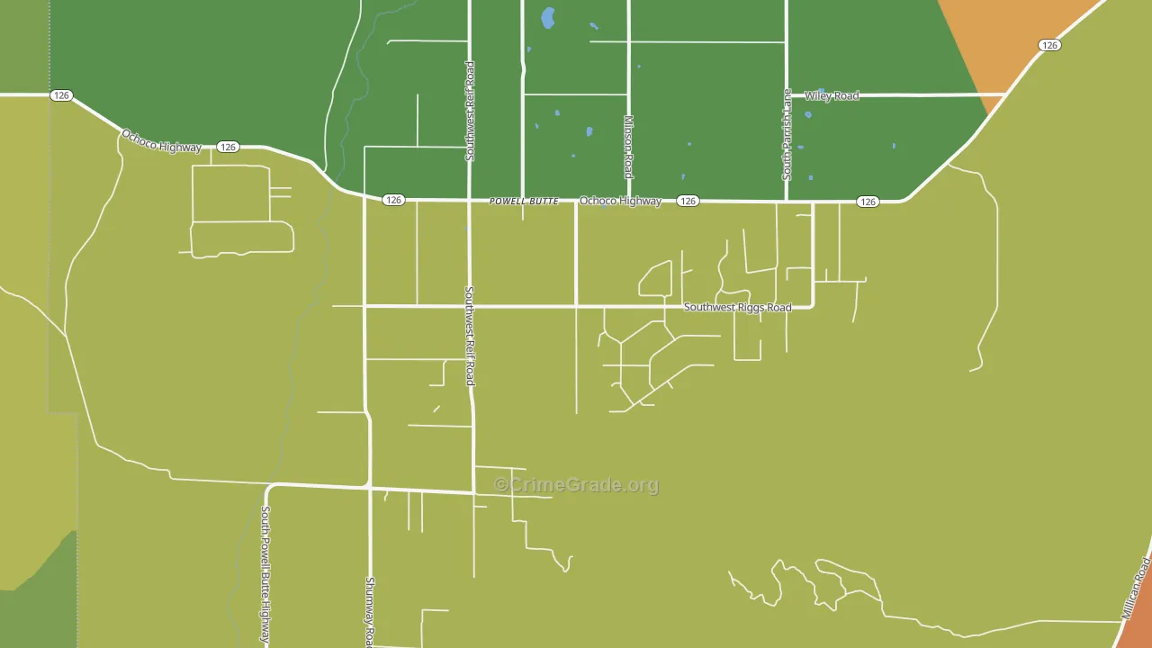 97753, OR Map of Drug-Related Crime Rates