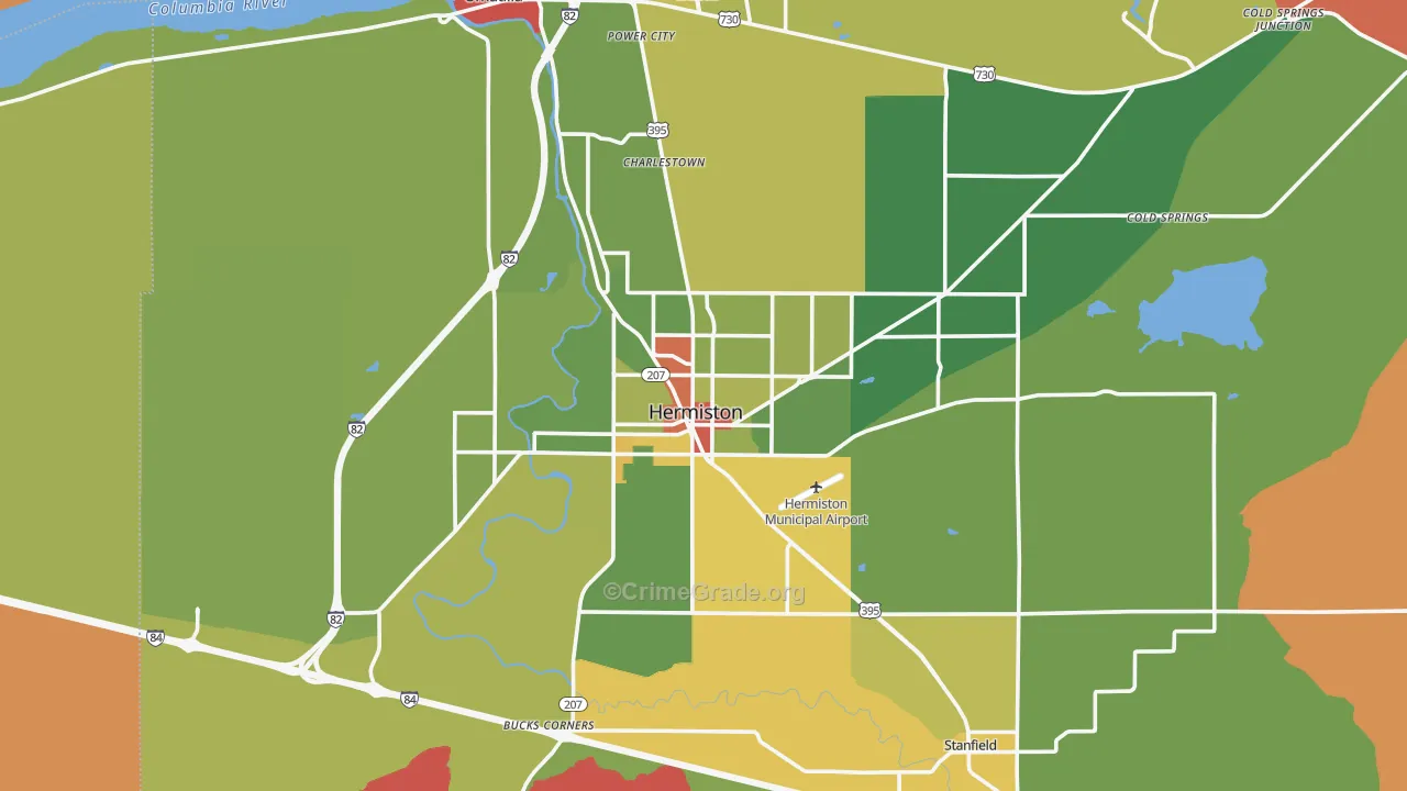 97838, OR Map of Drug-Related Crime Rates