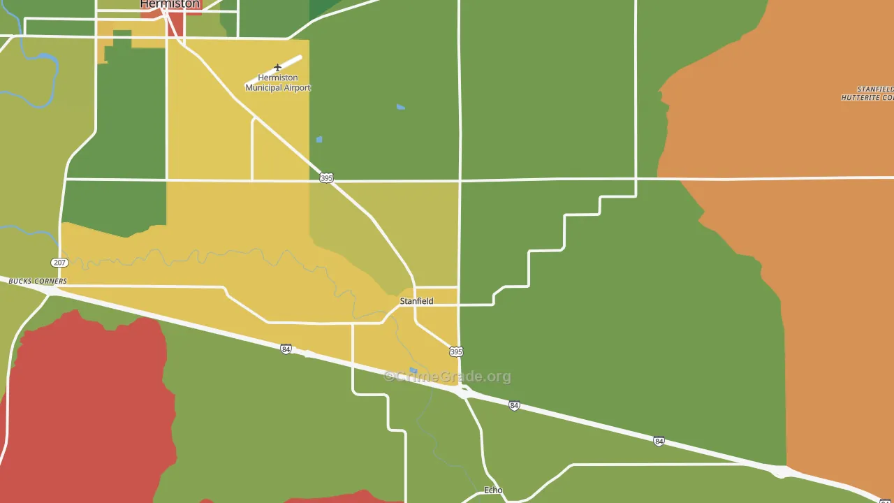 97875, OR Map of Drug-Related Crime Rates