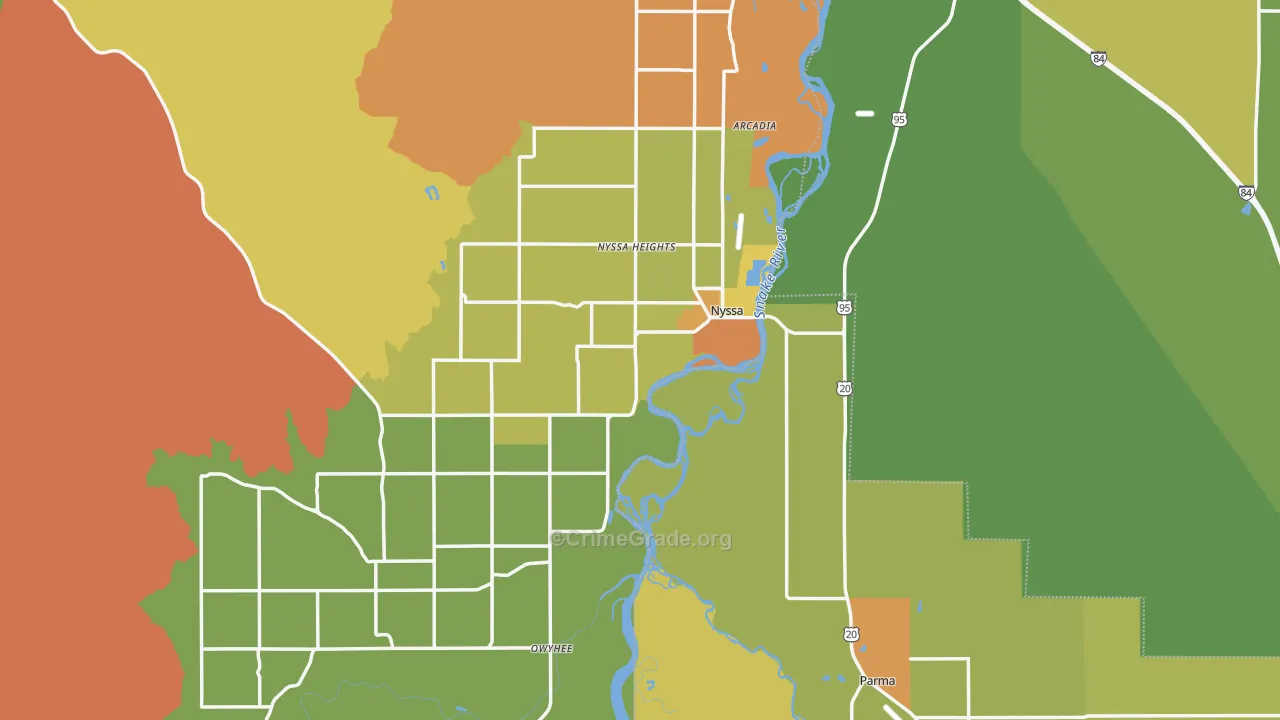 97913, OR Map of Drug-Related Crime Rates