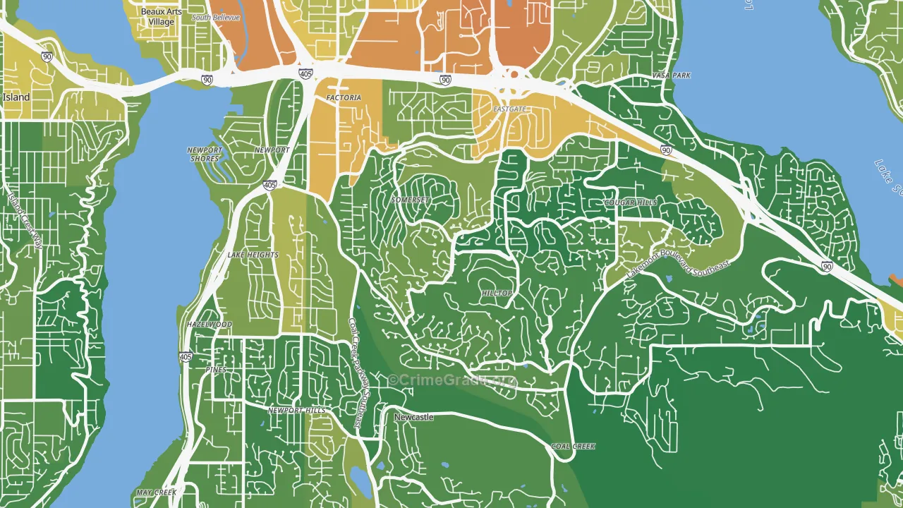 98006, WA Map of Drug-Related Crime Rates