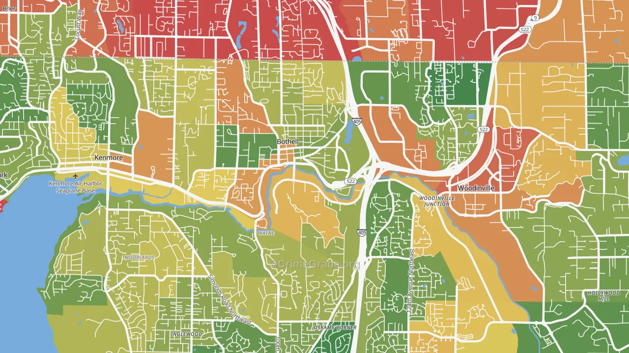 98011, WA Map of Drug-Related Crime Rates