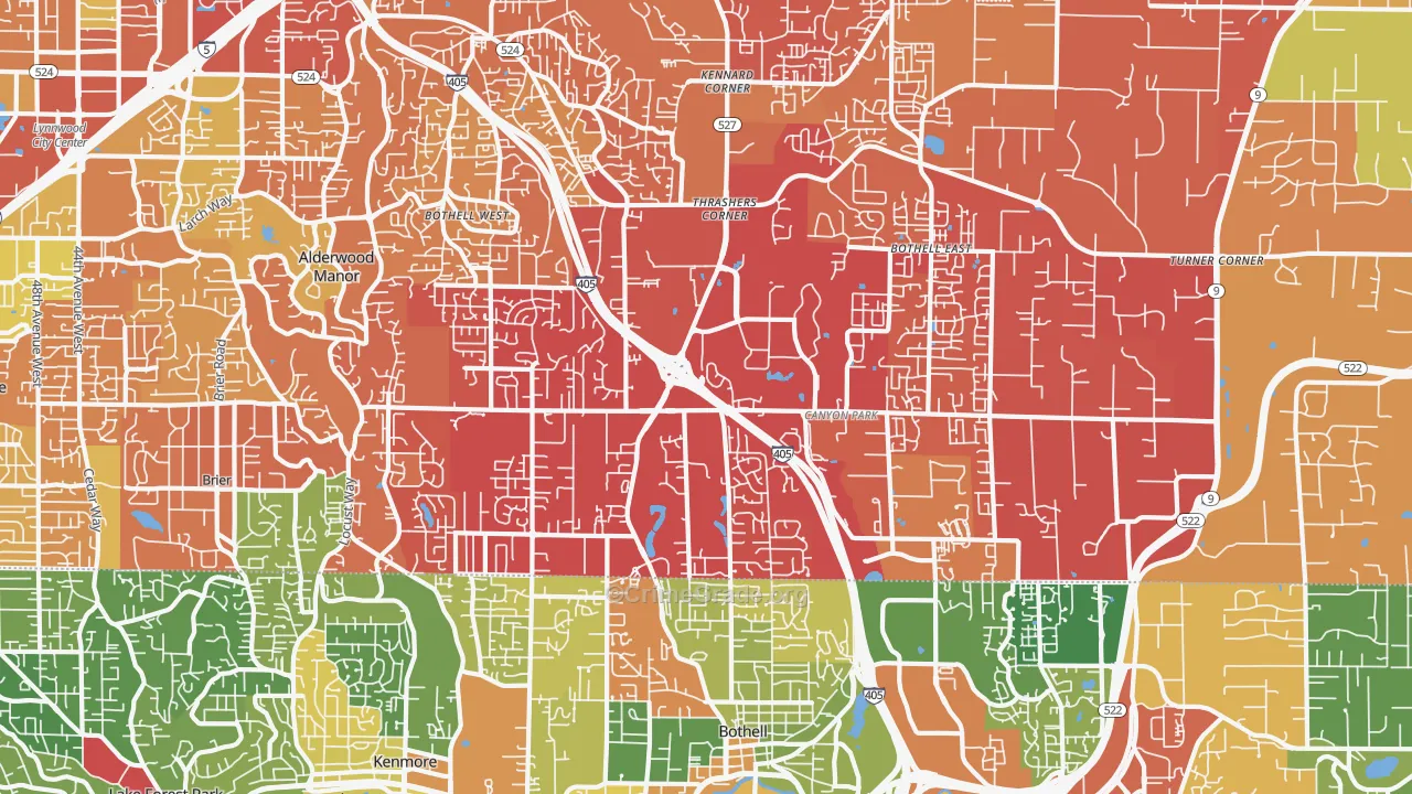 98021, WA Map of Drug-Related Crime Rates
