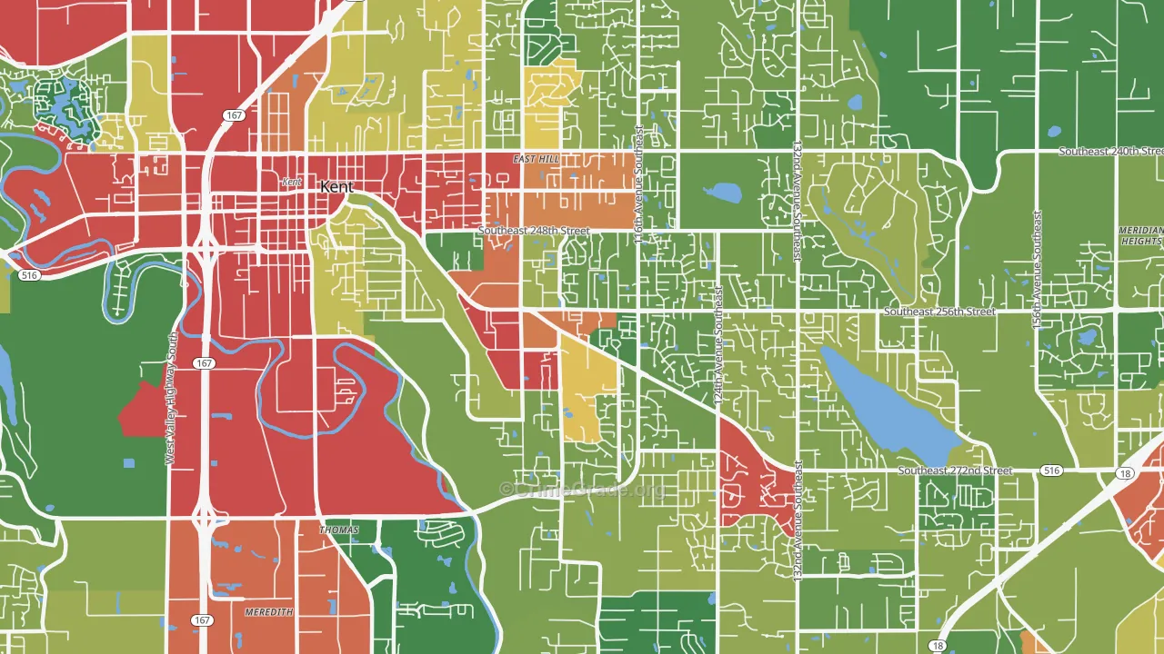 98030, WA Map of Drug-Related Crime Rates