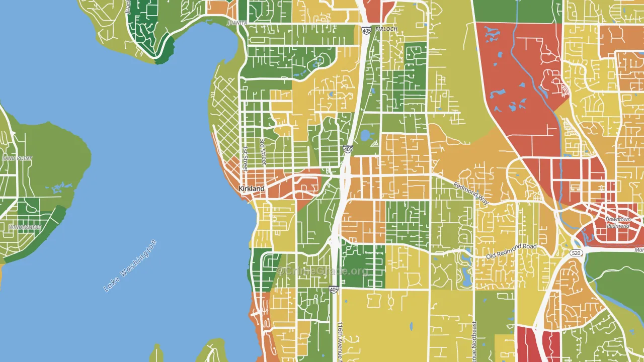 98033, WA Map of Drug-Related Crime Rates