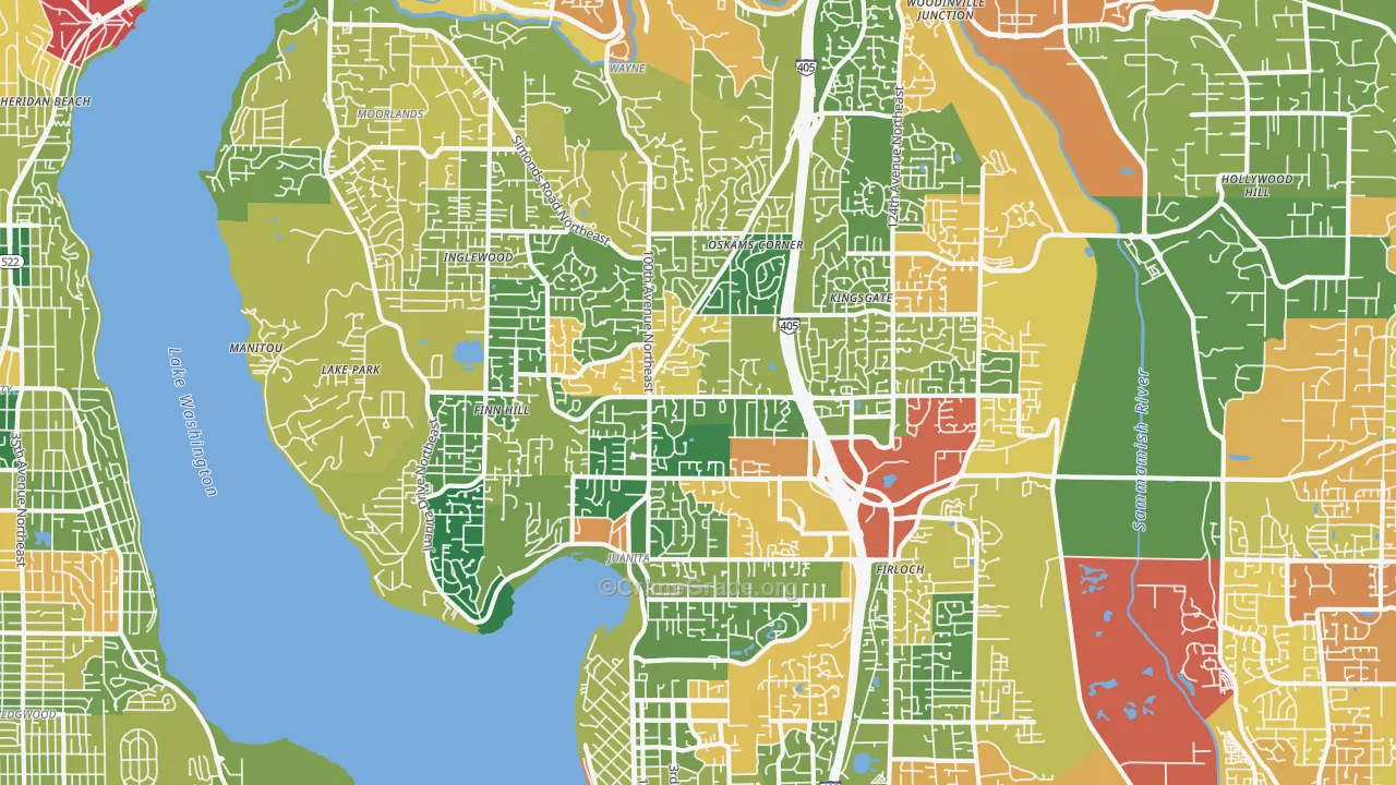 98034, WA Map of Drug-Related Crime Rates