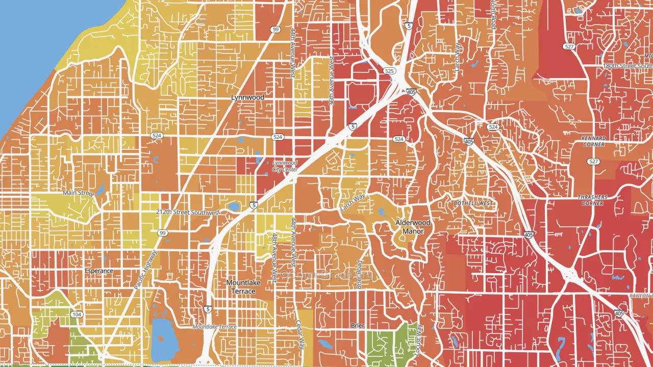 98036, WA Map of Drug-Related Crime Rates
