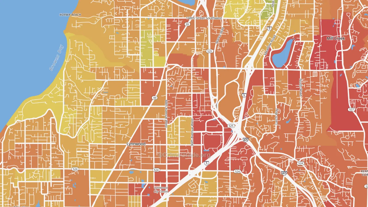 98037, WA Map of Drug-Related Crime Rates