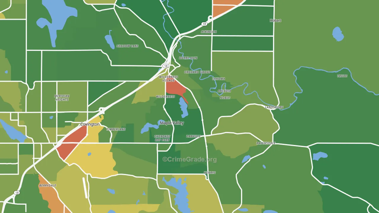 98038, WA Map of Drug-Related Crime Rates