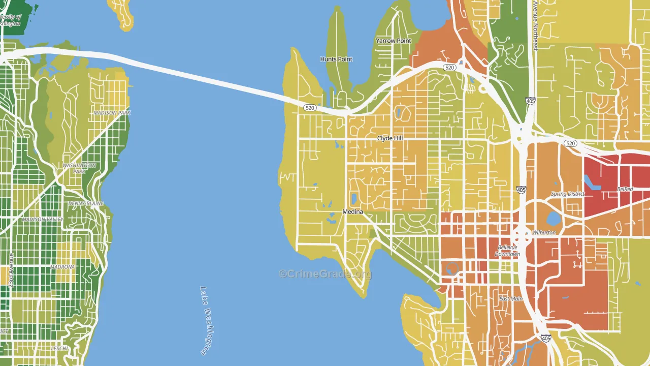 98039, WA Map of Drug-Related Crime Rates