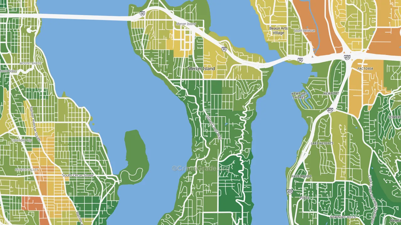98040, WA Map of Drug-Related Crime Rates