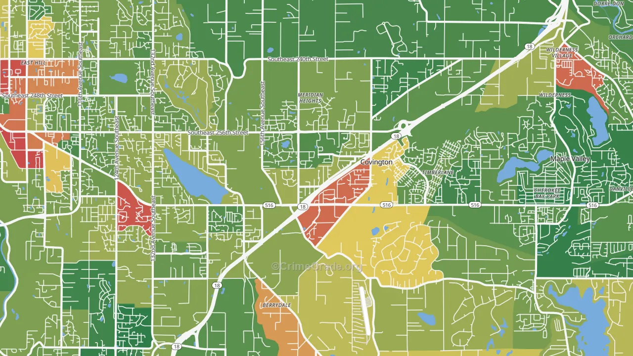 98042, WA Map of Drug-Related Crime Rates