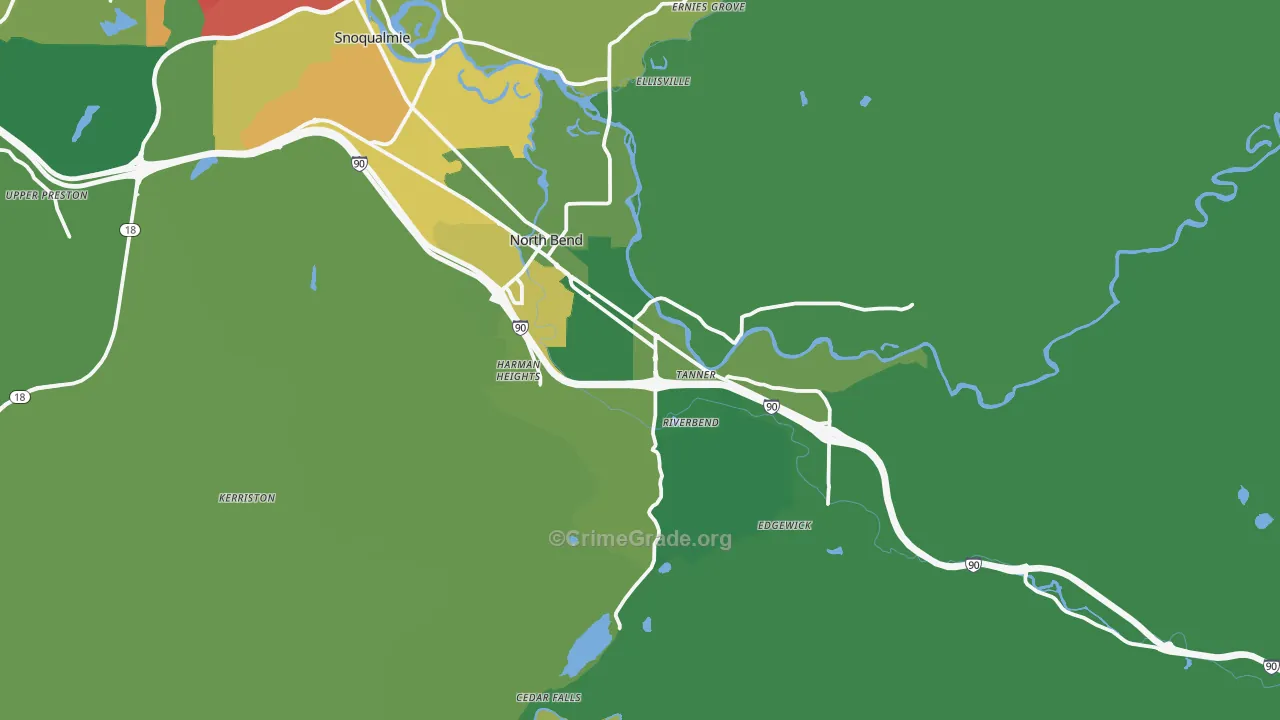 98045, WA Map of Drug-Related Crime Rates