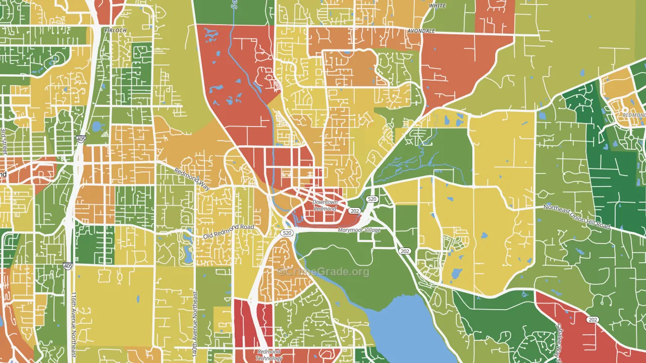 98052, WA Map of Drug-Related Crime Rates