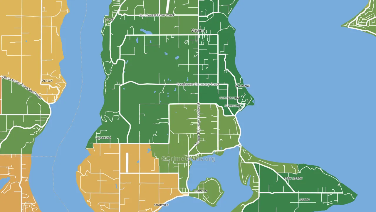 98070, WA Map of Drug-Related Crime Rates