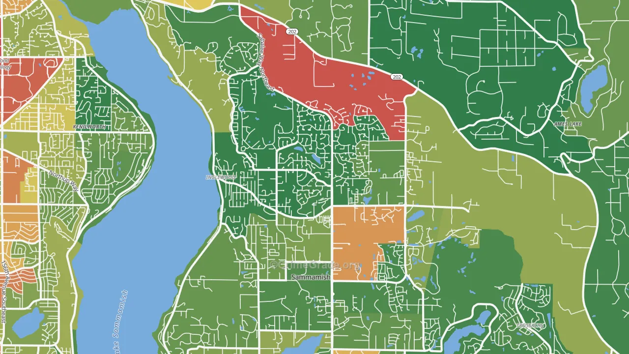 98074, WA Map of Drug-Related Crime Rates