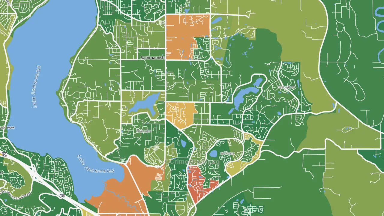 98075, WA Map of Drug-Related Crime Rates